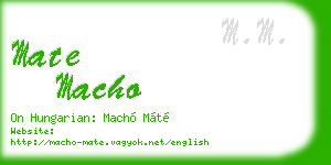 mate macho business card